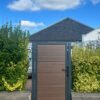 tall composite side gate - horiztonal - grey with mahogany