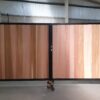 metal driveway gates with cedar cladding
