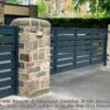 Aluminium Driveway Pedestrian Gates - Bi Fold - Grey 7016 Anthracite (3)-
