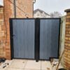 Composite Side Gate With Fixed Panel Black Grey