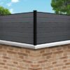 composite fence wall top black