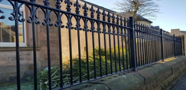 metal wall top railings fencing castle walls