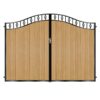campbell tall composite driveway gate - golden oak next gen composite