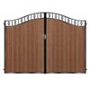 campbell tall composite driveway gate - mahogany next gen composite