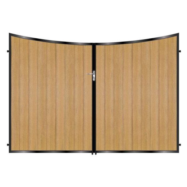 Boyd Tall Composite Driveway Gate - Golden Oak Light Brown- C