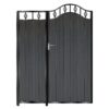 Campbell Tall Composite Side Gates & Fixed Panel - Black_c