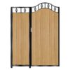 Campbell Tall Composite Side Gates & Fixed Panel - Golden Oak Light Brown_c