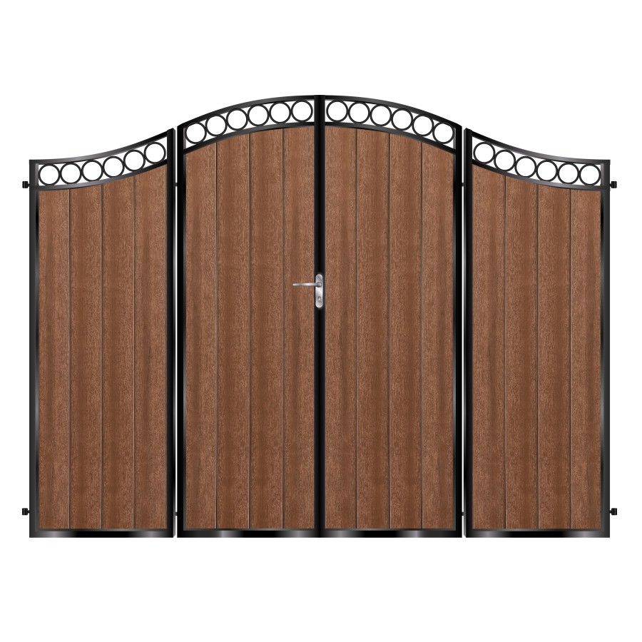 Graham Composite Bi Fold Gate - Mahogany - Dark Brown_c