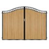 Graham Tall Composite Driveway Gate - Golden Oak Light Brown_c
