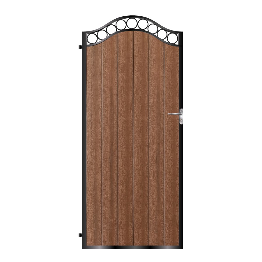 Graham Tall Composite Side Gate - Mahogany - Dark Brown_c