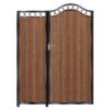 Graham Tall Composite Side Gates & Fixed Panel - Mahogany - Dark Brown_c