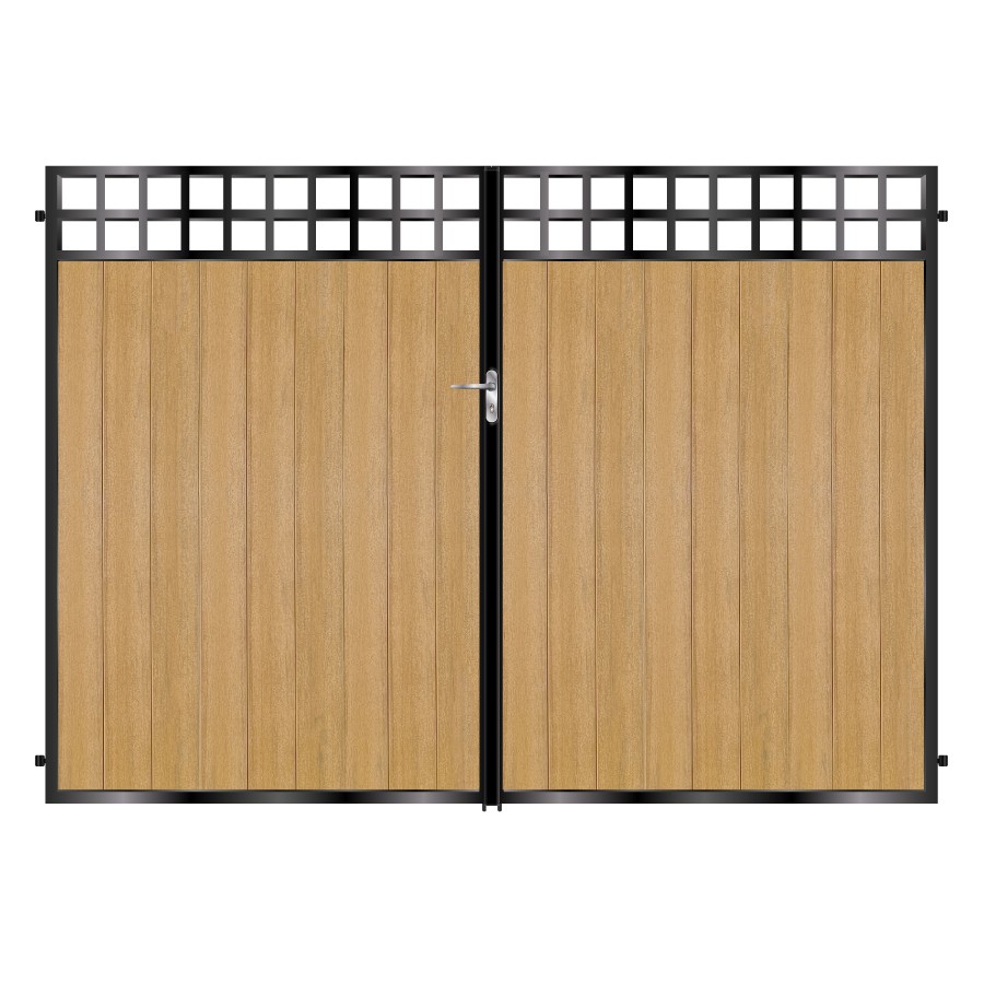 MacKinnon Tall Composite Driveway Gate - Golden Oak Light Brown_c