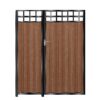 MacKinnon Tall Composite Side Gates & Fixed Panel - Mahogany - Dark Brown_c