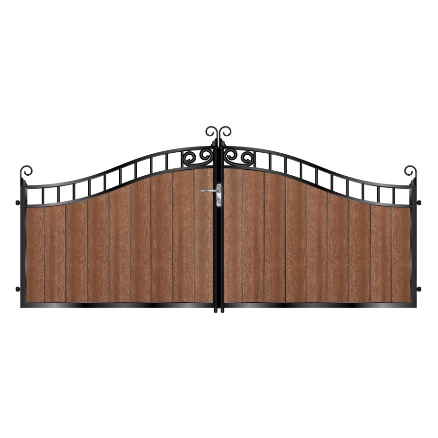 MacLaren Short Composite Driveway Gate - Mahogany - Dark Brown_c