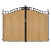 MacLaren Tall Composite Driveway Gate - Golden Oak Light Brown_c