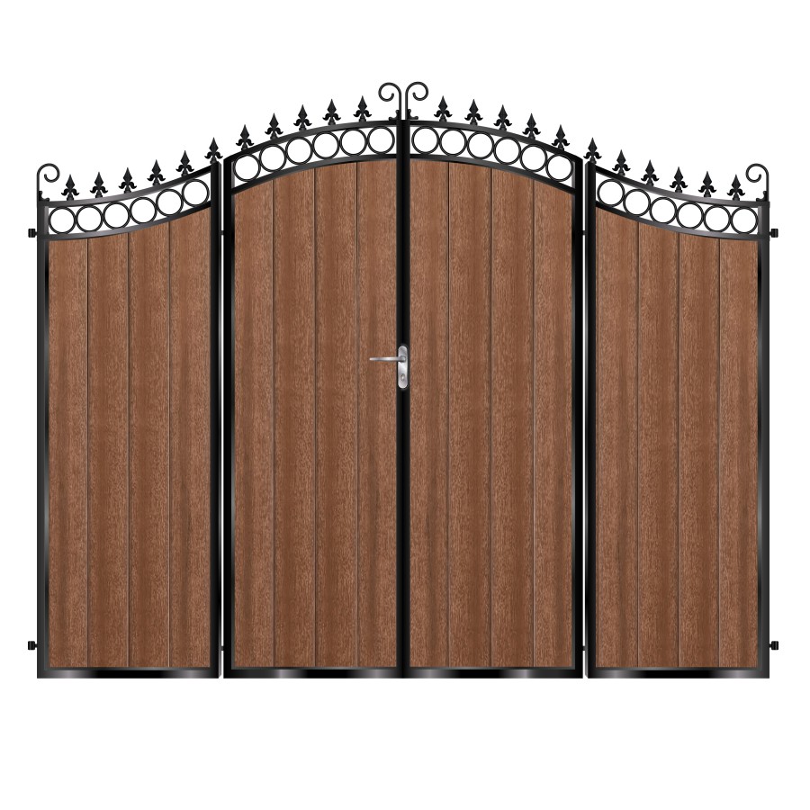 MacMillan Composite Bi Fold Gate - Mahogany - Dark Brown_c