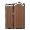 MacMillan Tall Composite Side Gates & Fixed Panel - Mahogany - Dark Brown_c