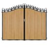 Menzies Tall Composite Driveway Gate - Golden Oak Light Brown_c