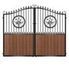 Paterson Tall Composite Driveway Gate - Mahogany - Dark Brown_c