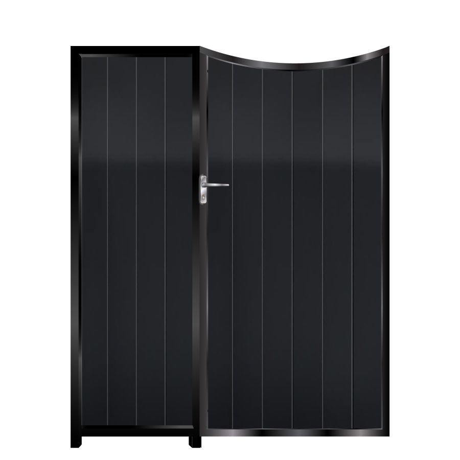 Boyd Tall Aluminium Side Gates & Fixed Panel - Black_c