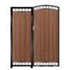 Douglas Tall Composite Side Gates & Fixed Panel - Mahogany - Dark Brown_c