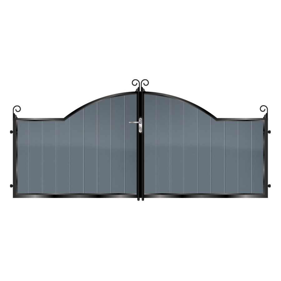 Drummond Short Aluminium Driveway Gate - 7016 Anthracite Grey_c