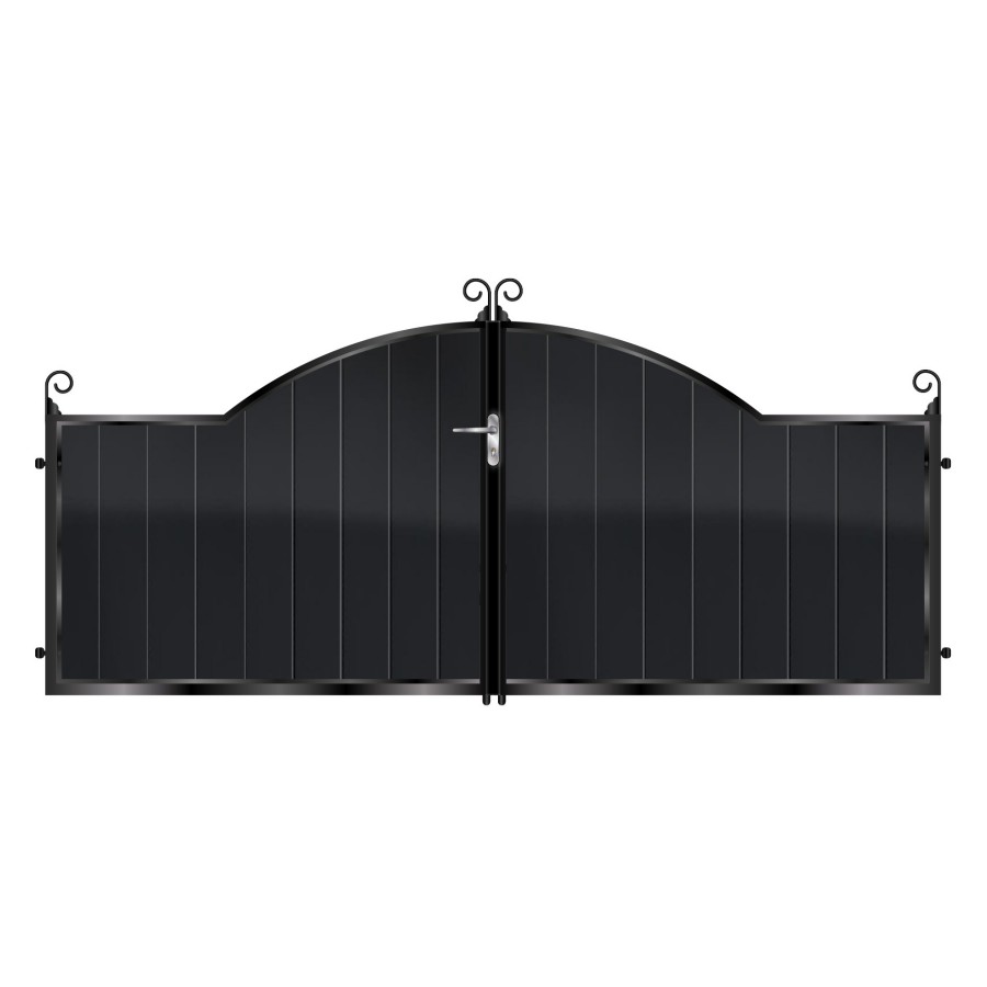 Drummond Short Aluminium Driveway Gate - Black_c