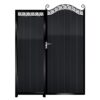 Farquar Tall Aluminium Side Gates & Fixed Panel - Black_c