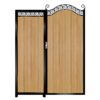Farquar Tall Composite Side Gates & Fixed Panel - Golden Oak Light Brown_c