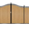 Farquhar Composite Sliding Gate - Golden Oak Light Brown_c