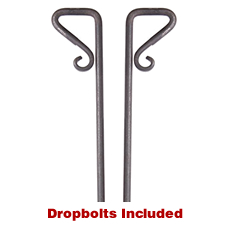 2x Metal Dropbolts Welded To Frame