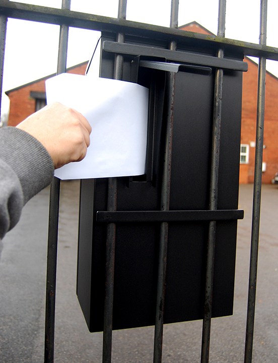 metal gate post box rear access