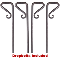 4x Metal Dropbolts Welded To Frame