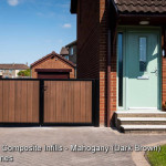composite driveway gates - next gen mahogany dark brown - black steel frames 2 composite driveway gates - next gen mahogany dark brown - black steel frames 2